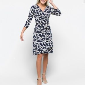 XS print navy dress